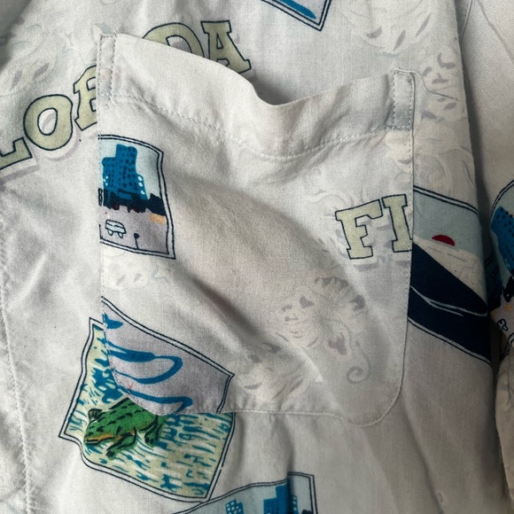 Men’s Vintage 80s 90s Jack Hollywood Florida Postcard Hawaiian Shirt - Picture 9 of 10